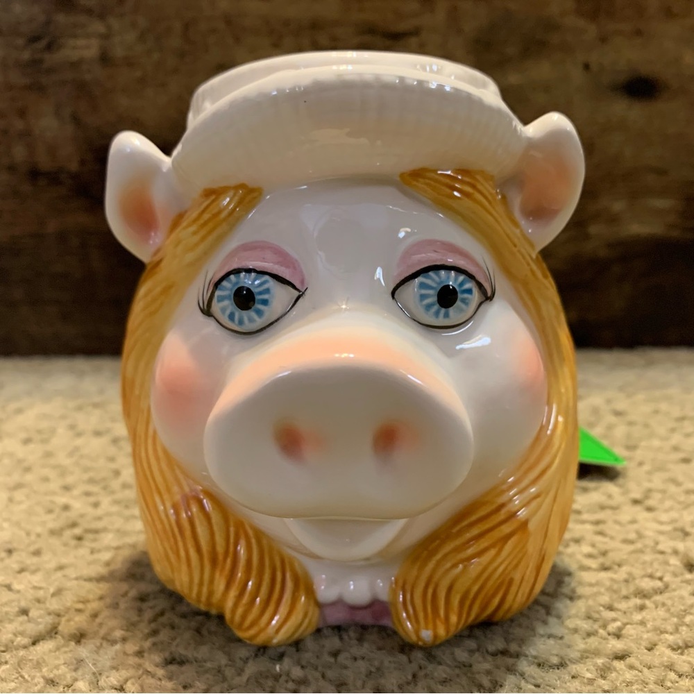 NEW WITH TAG Miss Piggy Henson Muppets Mug Ceramic Sigma Japan Hand Painted